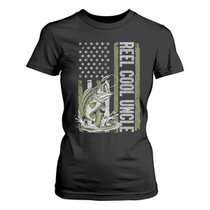 Uncle Fishing T Shirt For Women Reel Cool Uncle Fisherman US Flag TS10 Black Print Your Wear