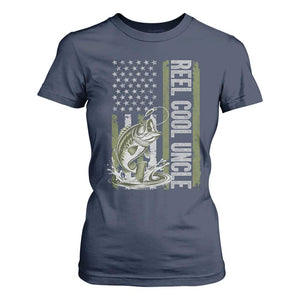 Uncle Fishing T Shirt For Women Reel Cool Uncle Fisherman US Flag TS10 Navy Print Your Wear