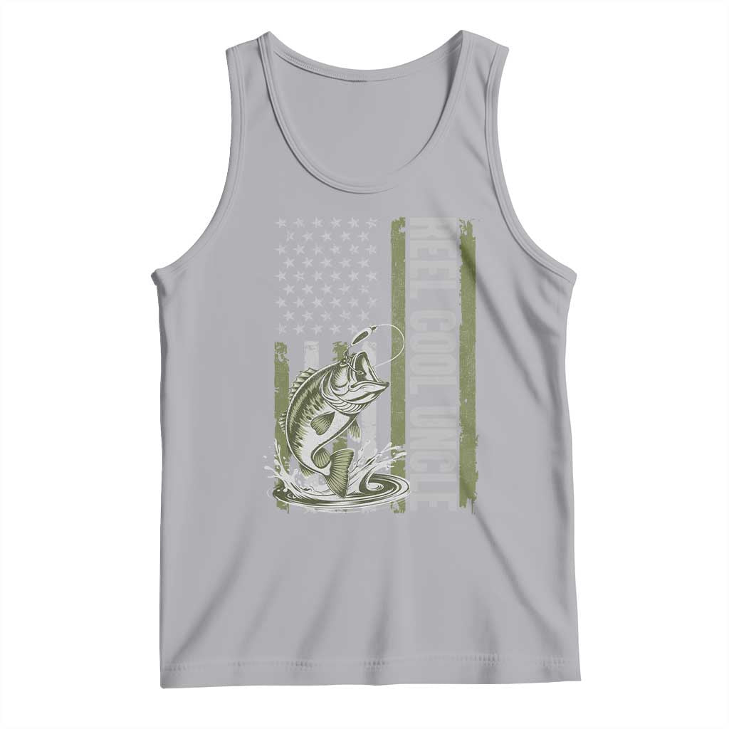 Uncle Fishing Tank Top Reel Cool Uncle Fisherman US Flag TS10 Athletic Heather Print Your Wear
