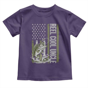 Uncle Fishing Toddler T Shirt Reel Cool Uncle Fisherman US Flag TS10 Purple Print Your Wear