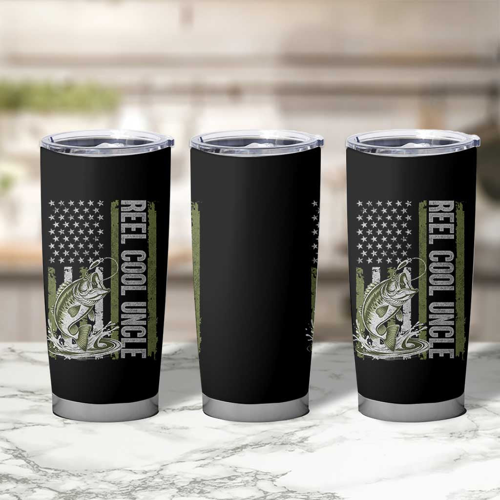 Uncle Fishing Tumbler Cup Reel Cool Uncle Fisherman US Flag TS10 Print Your Wear