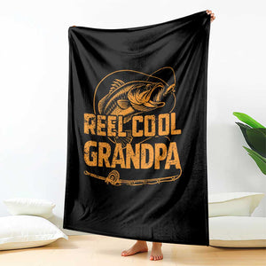 Reel Cool Grandpa Throw Blanket Funny Fishing Fisherman Fathers Day TS10 Print Your Wear