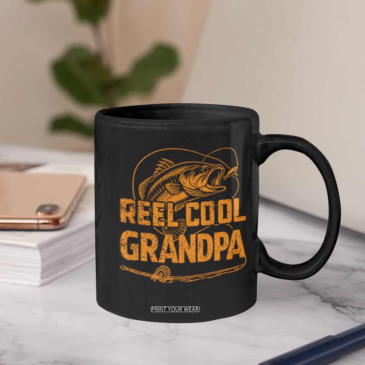 Reel Cool Grandpa Coffee Mug Funny Fishing Fisherman Fathers Day TS10 Print Your Wear
