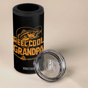 Reel Cool Grandpa 4 in 1 Can Cooler Tumbler Funny Fishing Fisherman Fathers Day TS10 Print Your Wear