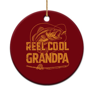 Reel Cool Grandpa Ceramic Ornament Funny Fishing Fisherman Fathers Day TS10 1pc Red Print Your Wear