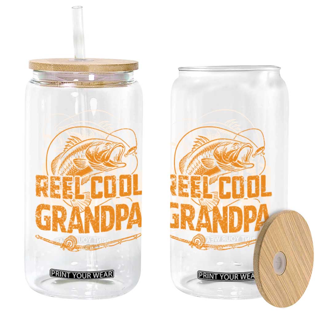 Reel Cool Grandpa Glass Can Funny Fishing Fisherman Fathers Day TS10 Print Your Wear