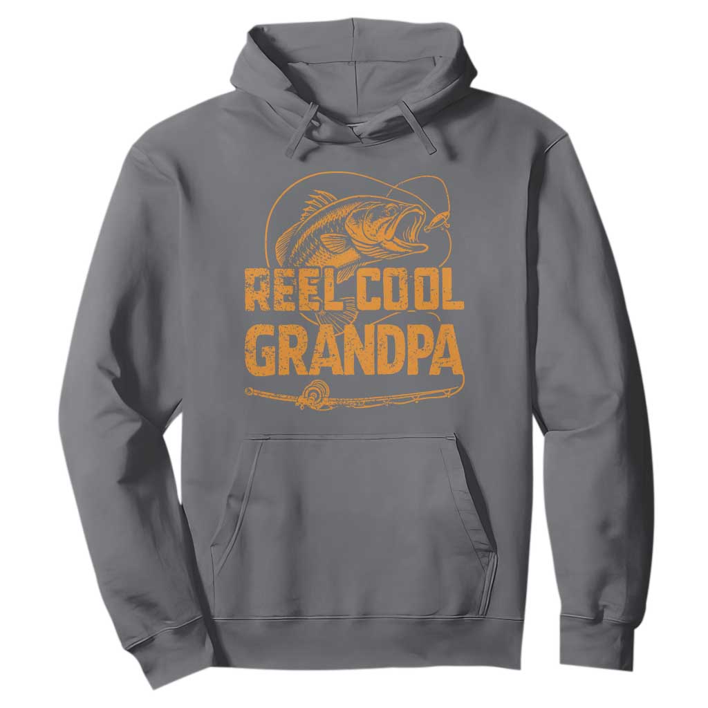 Reel Cool Grandpa Hoodie Funny Fishing Fisherman Fathers Day TS10 Charcoal Print Your Wear