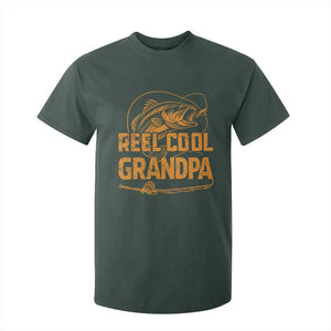Reel Cool Grandpa T Shirt For Kid Funny Fishing Fisherman Fathers Day TS10 Dark Forest Green Print Your Wear