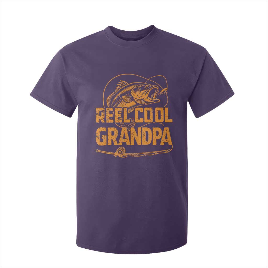 Reel Cool Grandpa T Shirt For Kid Funny Fishing Fisherman Fathers Day TS10 Purple Print Your Wear