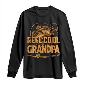 Reel Cool Grandpa Long Sleeve Shirt Funny Fishing Fisherman Fathers Day TS10 Black Print Your Wear