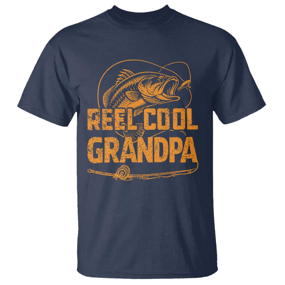 Reel Cool Grandpa T Shirt Funny Fishing Fisherman Fathers Day TS10 Navy Print Your Wear