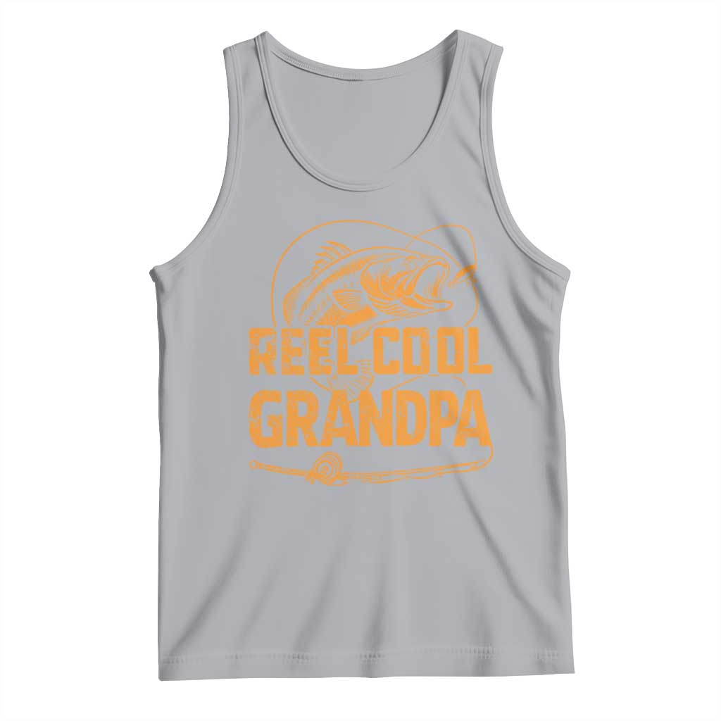 Reel Cool Grandpa Tank Top Funny Fishing Fisherman Fathers Day TS10 Athletic Heather Print Your Wear