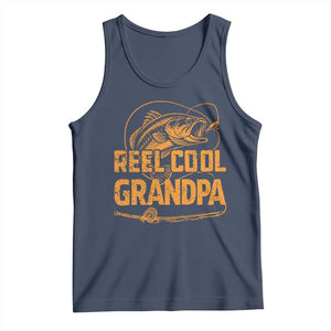 Reel Cool Grandpa Tank Top Funny Fishing Fisherman Fathers Day TS10 Navy Print Your Wear