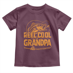 Reel Cool Grandpa Toddler T Shirt Funny Fishing Fisherman Fathers Day TS10 Maroon Print Your Wear