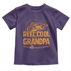 Reel Cool Grandpa Toddler T Shirt Funny Fishing Fisherman Fathers Day TS10 Purple Print Your Wear