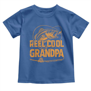 Reel Cool Grandpa Toddler T Shirt Funny Fishing Fisherman Fathers Day TS10 Royal Blue Print Your Wear