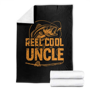 Reel Cool Uncle Throw Blanket Funny Fishing Fisherman Fathers Day TS10 Black Print Your Wear