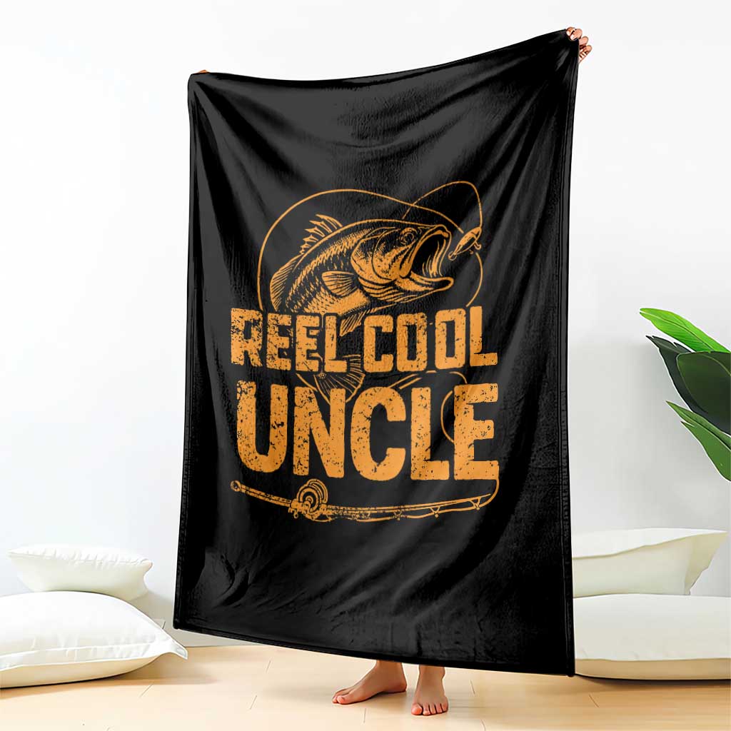 Reel Cool Uncle Throw Blanket Funny Fishing Fisherman Fathers Day TS10 Print Your Wear