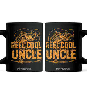Reel Cool Uncle Coffee Mug Funny Fishing Fisherman Fathers Day TS10 Black Print Your Wear