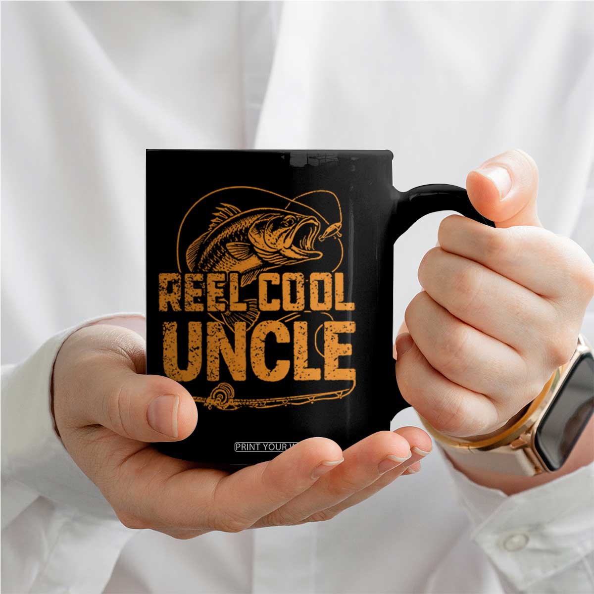 Reel Cool Uncle Coffee Mug Funny Fishing Fisherman Fathers Day TS10 Print Your Wear