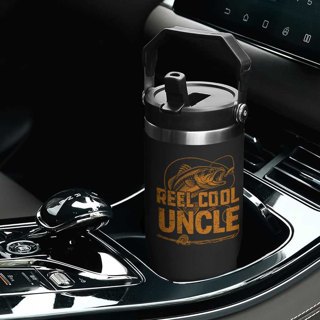 Reel Cool Uncle Flip Straw Tumbler Funny Fishing Fisherman Fathers Day TS10 Print Your Wear