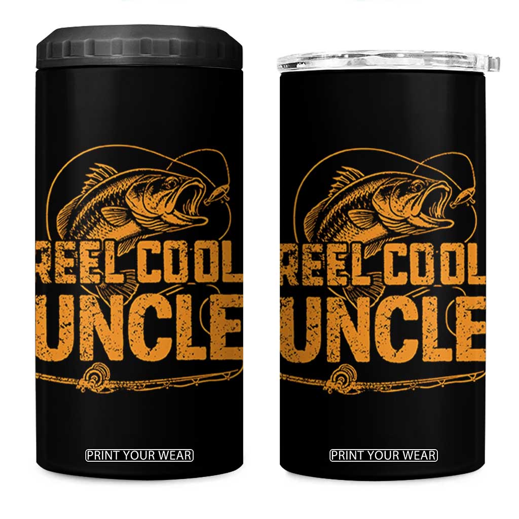 Reel Cool Uncle 4 in 1 Can Cooler Tumbler Funny Fishing Fisherman Fathers Day TS10 One Size: 16 oz Black Print Your Wear