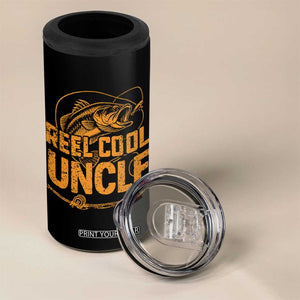 Reel Cool Uncle 4 in 1 Can Cooler Tumbler Funny Fishing Fisherman Fathers Day TS10 Print Your Wear