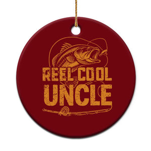Reel Cool Uncle Ceramic Ornament Funny Fishing Fisherman Fathers Day TS10 1pc Red Print Your Wear