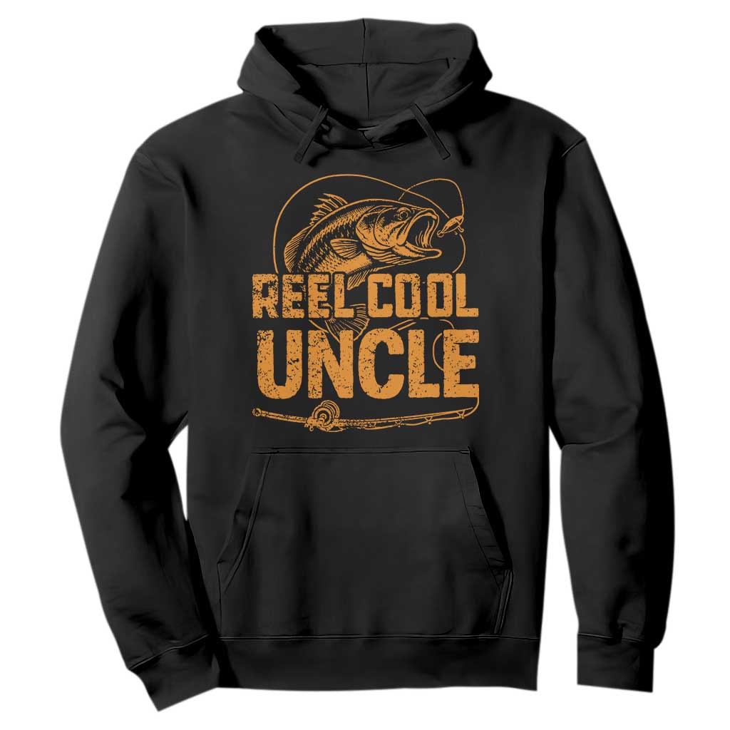 Reel Cool Uncle Hoodie Funny Fishing Fisherman Fathers Day TS10 Black Print Your Wear