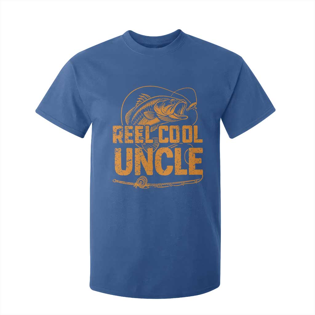 Reel Cool Uncle T Shirt For Kid Funny Fishing Fisherman Fathers Day TS10 Royal Blue Print Your Wear