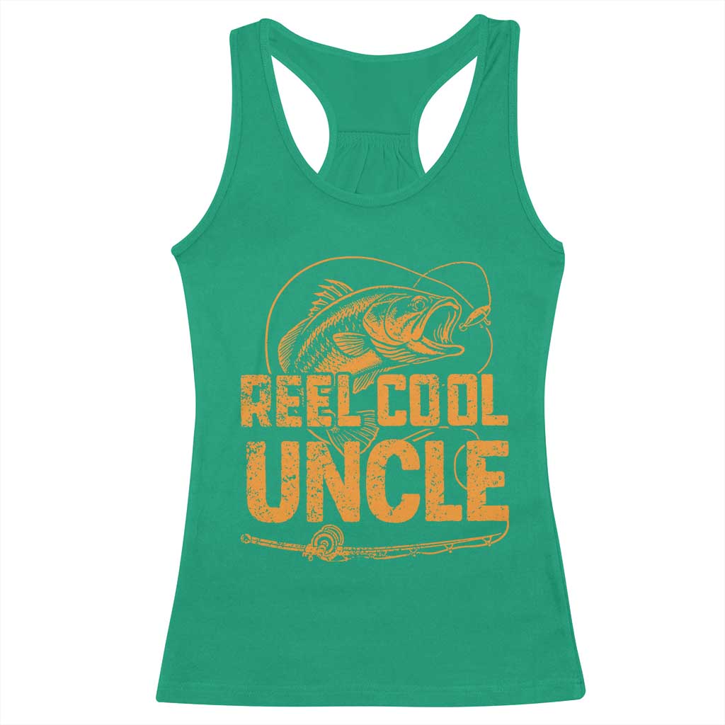 Reel Cool Uncle Racerback Tank Top Funny Fishing Fisherman Fathers Day TS10 Irish Green Print Your Wear