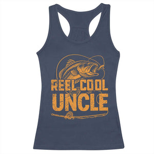Reel Cool Uncle Racerback Tank Top Funny Fishing Fisherman Fathers Day TS10 Navy Print Your Wear
