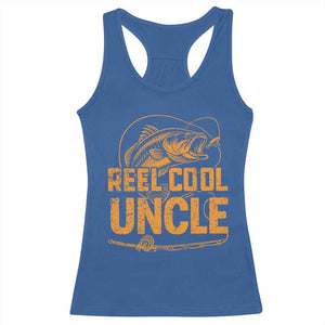 Reel Cool Uncle Racerback Tank Top Funny Fishing Fisherman Fathers Day TS10 Royal Blue Print Your Wear