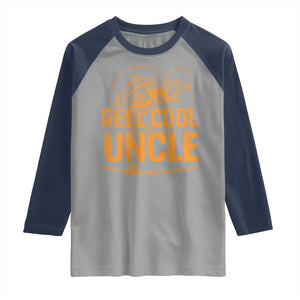 Reel Cool Uncle Raglan Shirt Funny Fishing Fisherman Fathers Day TS10 Sport Gray Navy Print Your Wear