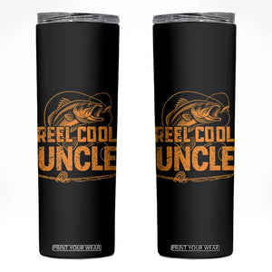 Reel Cool Uncle Skinny Tumbler Funny Fishing Fisherman Fathers Day TS10 Black Print Your Wear