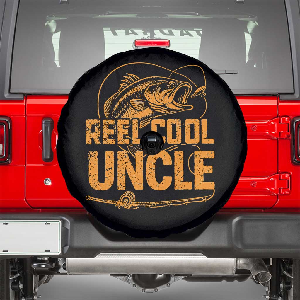 Reel Cool Uncle Spare Tire Cover Funny Fishing Fisherman Fathers Day TS10 Black Print Your Wear
