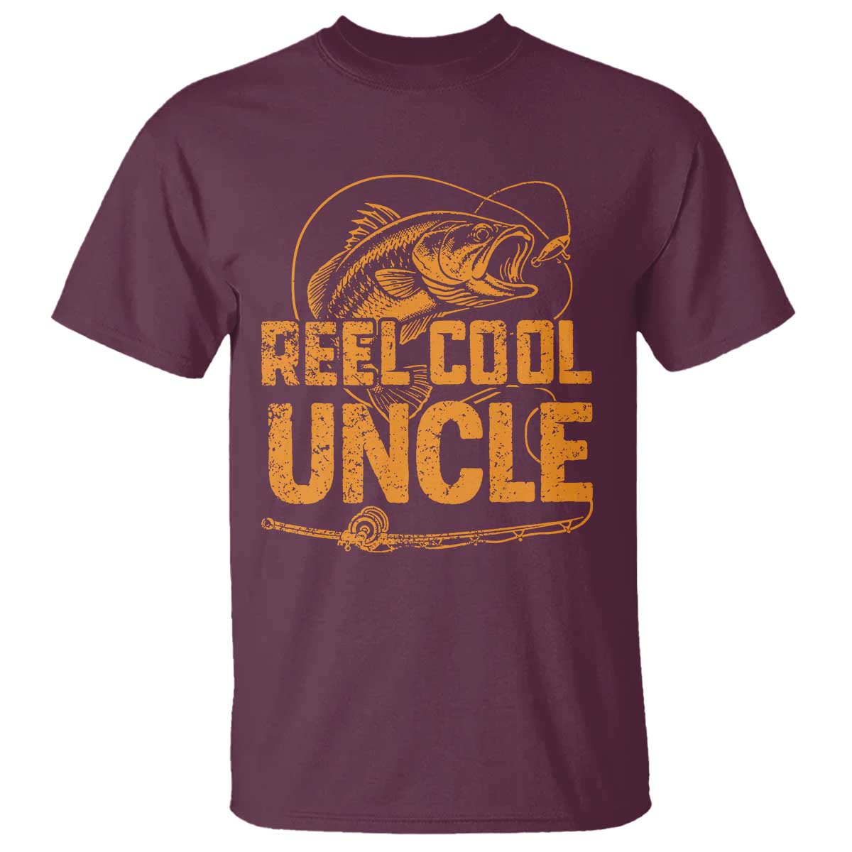 Reel Cool Uncle T Shirt Funny Fishing Fisherman Fathers Day TS10 Maroon Print Your Wear