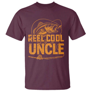Reel Cool Uncle T Shirt Funny Fishing Fisherman Fathers Day TS10 Maroon Print Your Wear