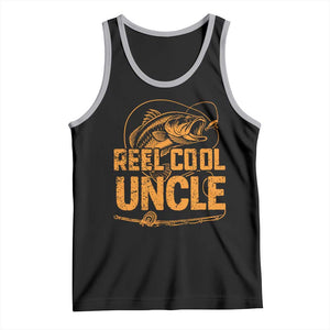 Reel Cool Uncle Tank Top Funny Fishing Fisherman Fathers Day TS10 Black Athletic Heather Print Your Wear