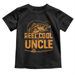 Reel Cool Uncle Toddler T Shirt Funny Fishing Fisherman Fathers Day TS10 Black Print Your Wear
