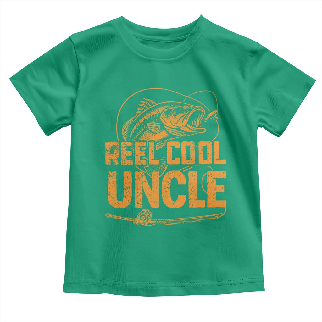 Reel Cool Uncle Toddler T Shirt Funny Fishing Fisherman Fathers Day TS10 Irish Green Print Your Wear