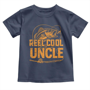 Reel Cool Uncle Toddler T Shirt Funny Fishing Fisherman Fathers Day TS10 Navy Print Your Wear