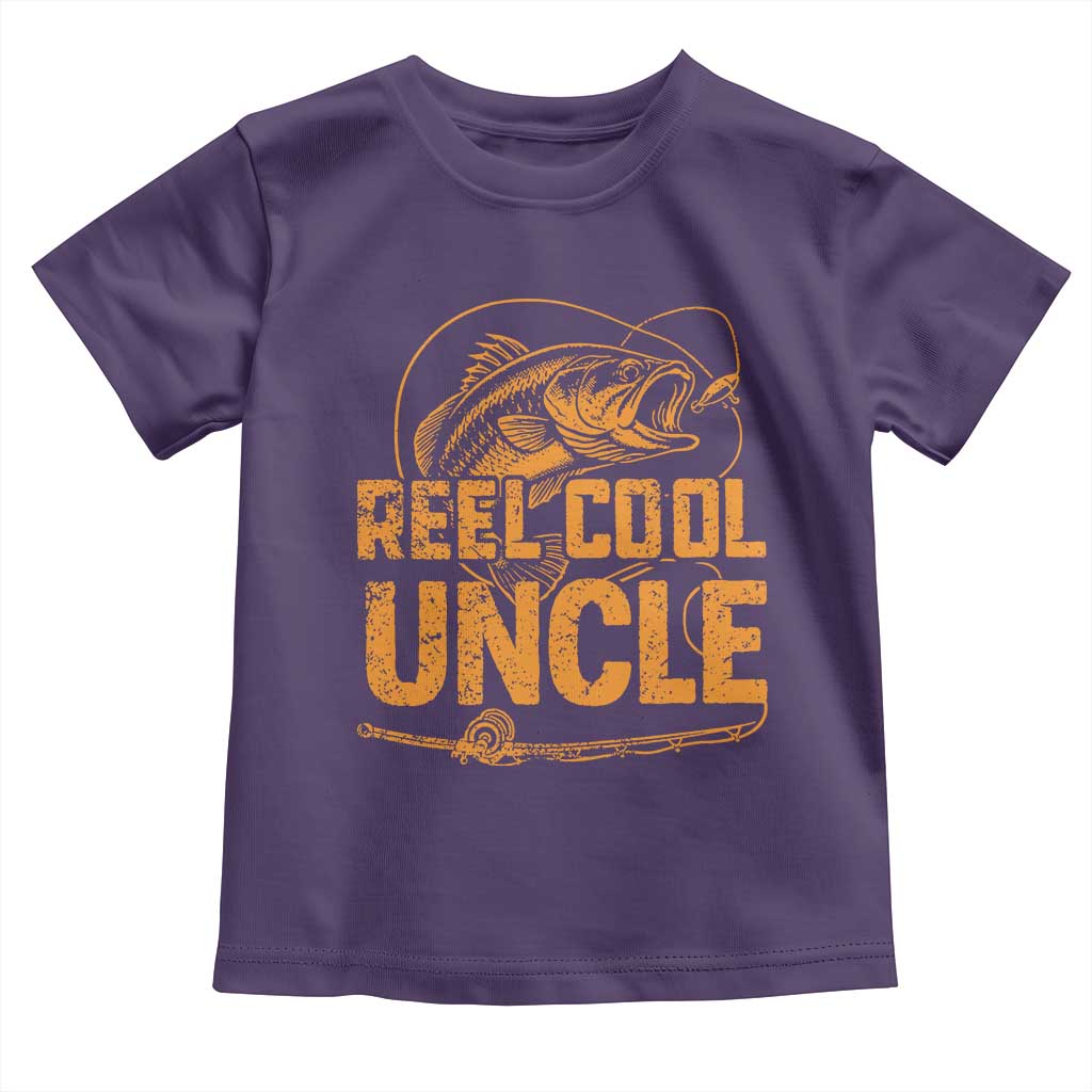 Reel Cool Uncle Toddler T Shirt Funny Fishing Fisherman Fathers Day TS10 Purple Print Your Wear