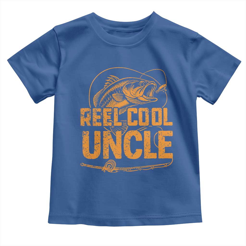 Reel Cool Uncle Toddler T Shirt Funny Fishing Fisherman Fathers Day TS10 Royal Blue Print Your Wear