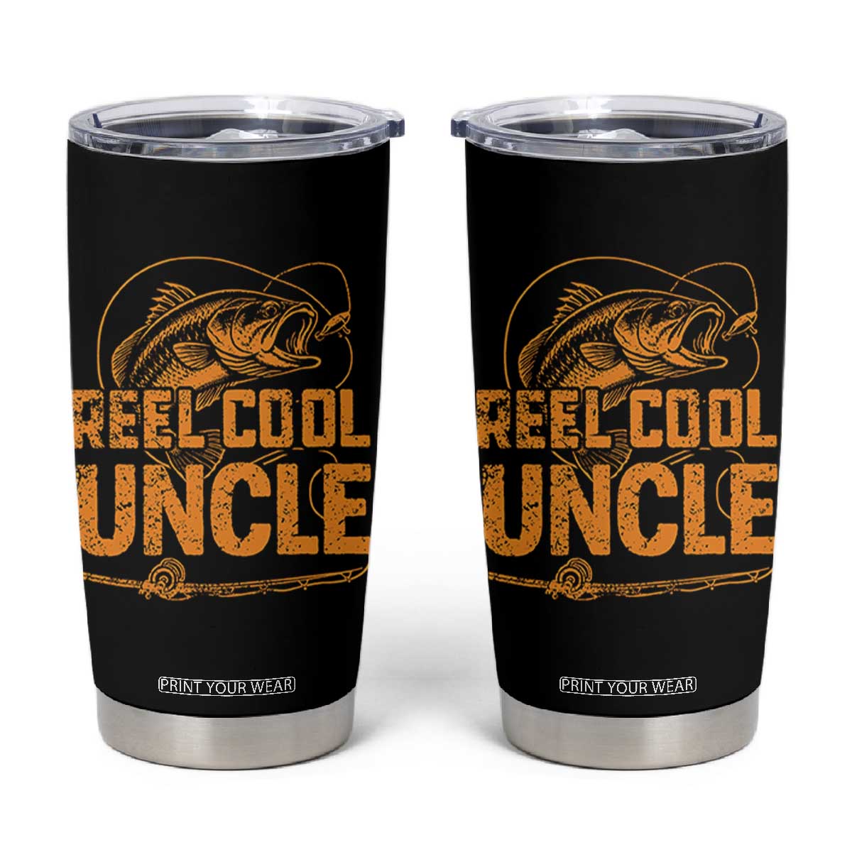 Reel Cool Uncle Tumbler Cup Funny Fishing Fisherman Fathers Day TS10 Black Print Your Wear