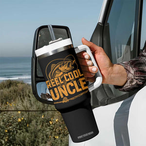 Reel Cool Uncle Tumbler With Handle Funny Fishing Fisherman Fathers Day TS10 Print Your Wear