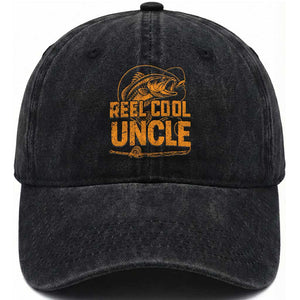 Reel Cool Uncle Washed Cotton Baseball Cap Funny Fishing Fisherman Fathers Day TS10 Print Your Wear