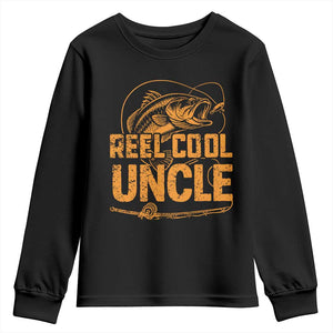 Reel Cool Uncle Youth Sweatshirt Funny Fishing Fisherman Fathers Day TS10 Black Print Your Wear