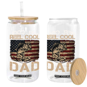 Reel Cool Dad Glass Can Funny Fishing USA Flag Patriotic Fisherman Fathers Day TS10 Print Your Wear