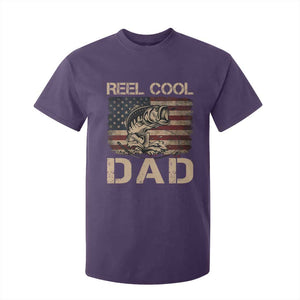 Reel Cool Dad T Shirt For Kid Funny Fishing USA Flag Patriotic Fisherman Fathers Day TS10 Purple Print Your Wear